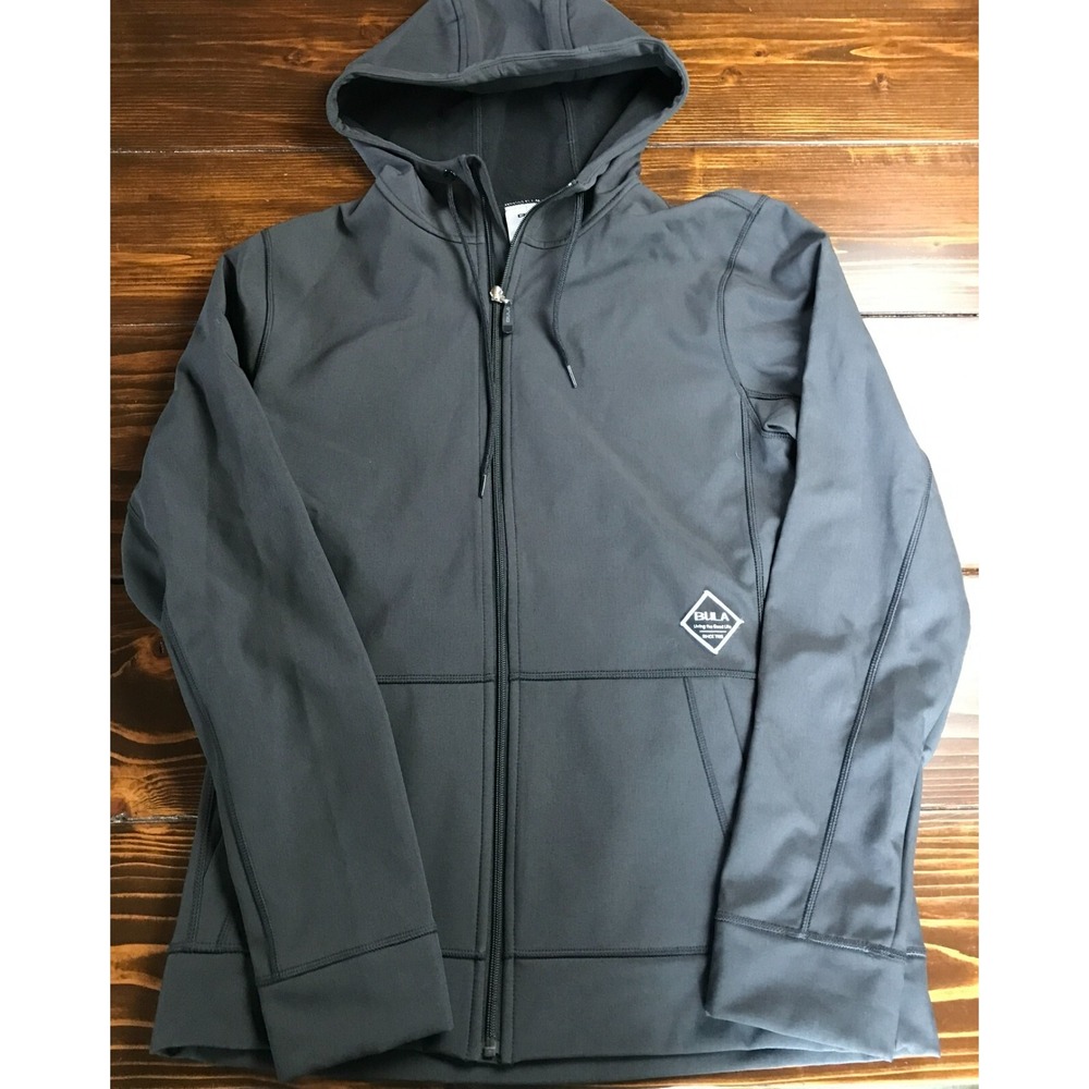 BULA Hoodie, Men's Medium, Dark Gray, Full Zip, Softshell Jacket, Fleece, Lined